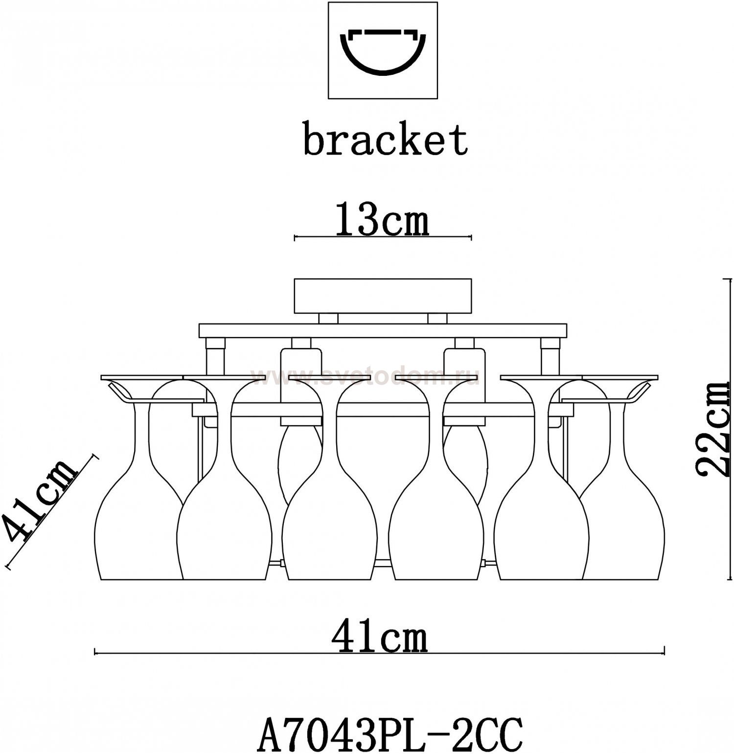 Светильник потолочный Arte lamp A7043PL-2CC Bancone