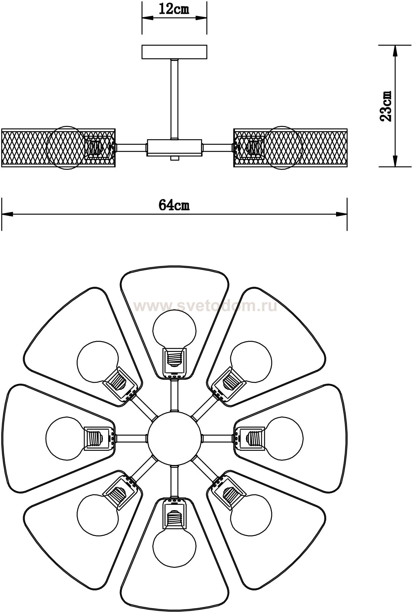 Люстра потолочная Arte Lamp A7044PL-8BK MAASYM