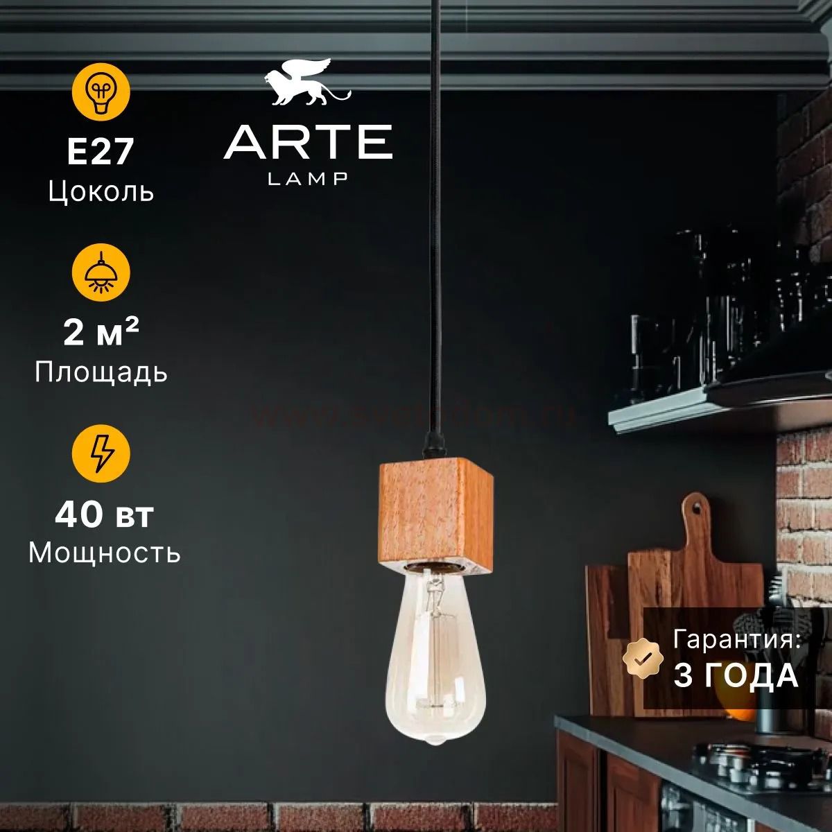 Светильник подвесной Arte Lamp A7048SP-1BK MARK