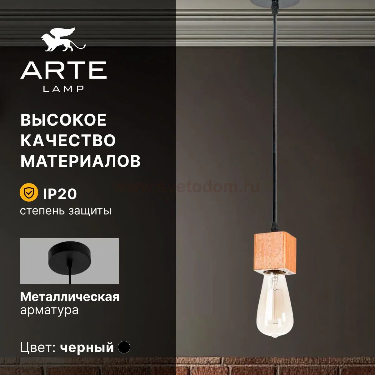Светильник подвесной Arte Lamp A7048SP-1BK MARK