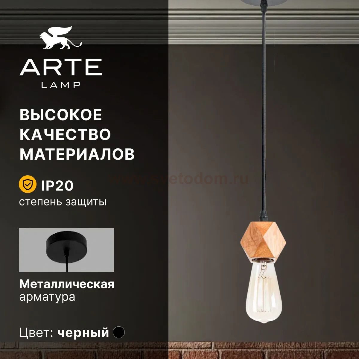 Светильник подвесной Arte Lamp A7049SP-1BK MARK