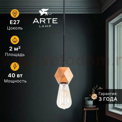 Светильник подвесной Arte Lamp A7049SP-1BK MARK