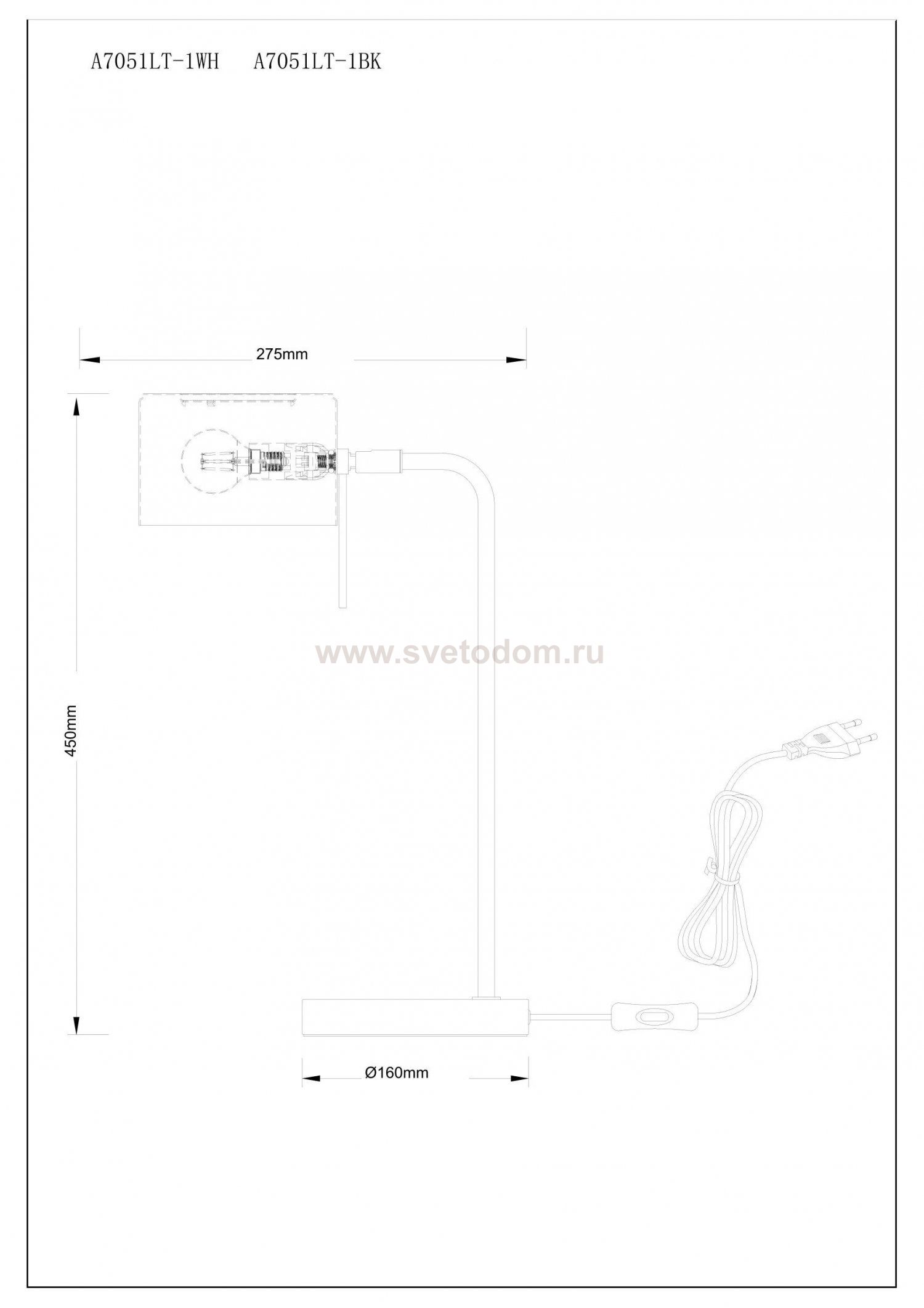 СВЕТИЛЬНИК НАСТОЛЬНЫЙ Arte Lamp A7051LT-1BK SEBASTIAN