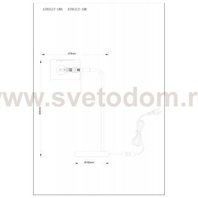 СВЕТИЛЬНИК НАСТОЛЬНЫЙ Arte Lamp A7051LT-1BK SEBASTIAN