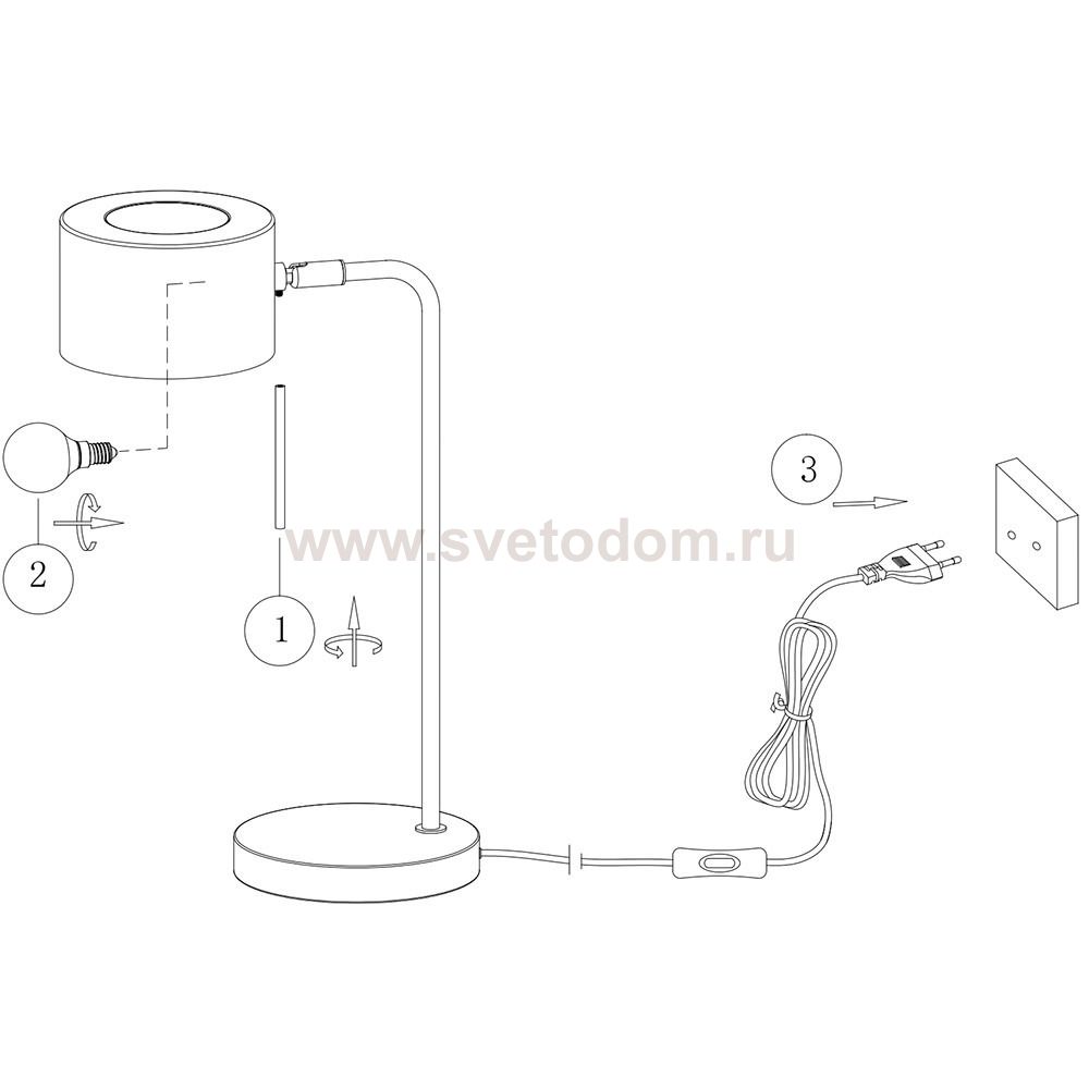 СВЕТИЛЬНИК НАСТОЛЬНЫЙ Arte Lamp A7051LT-1WH SEBASTIAN