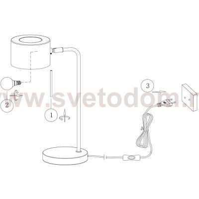 СВЕТИЛЬНИК НАСТОЛЬНЫЙ Arte Lamp A7051LT-1WH SEBASTIAN