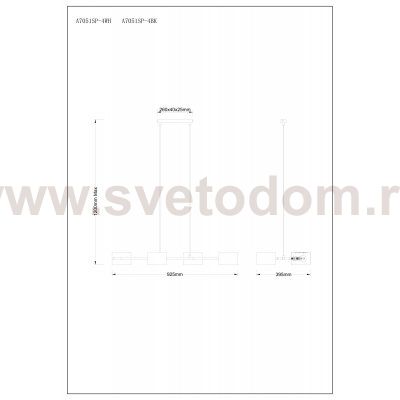 Светильник подвесной Arte Lamp A7051SP-4BK SEBASTIAN