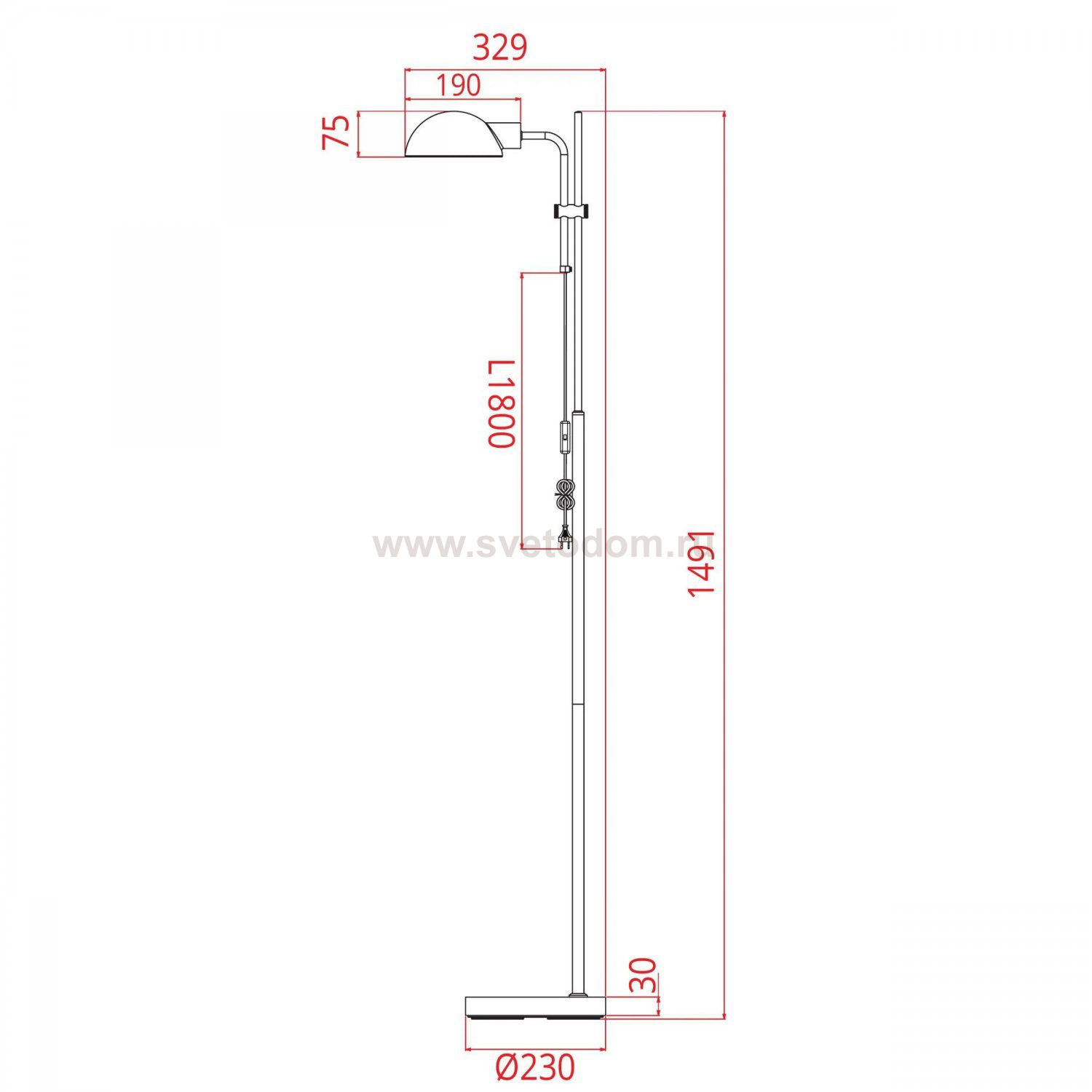 Торшер напольный Arte Lamp A7055PN-1BK ZETTA