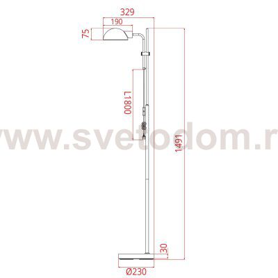 Торшер напольный Arte Lamp A7055PN-1BK ZETTA