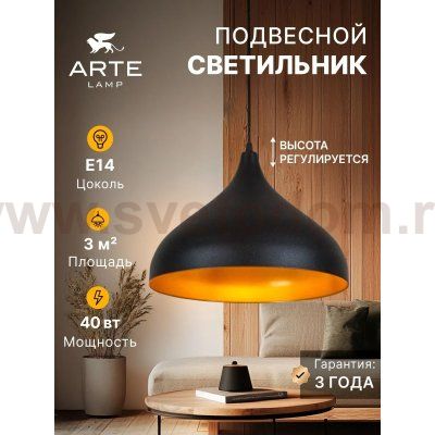 Подвес Arte Lamp A7076SP-1BK CARMEL