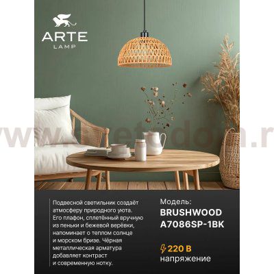 Arte lamp A7086SP-1BK BRUSHWOOD