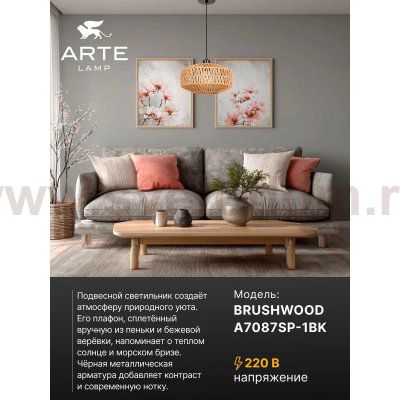 Arte lamp A7087SP-1BK BRUSHWOOD