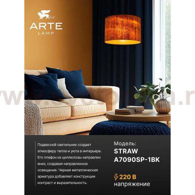 Arte lamp A7090SP-1BK STRAW