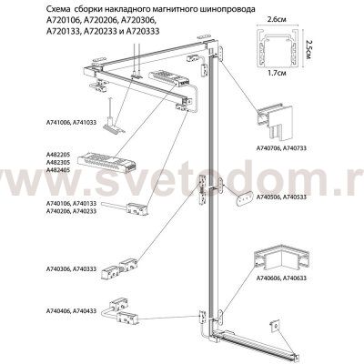Магнитный шинопровод Arte Lamp A720206 OPTIMA