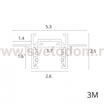 Магнитный шинопровод встраиваемый в гипсокартон Arte Lamp A730306 OPTIMA-ACCESSORIES