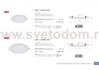 Светильник потолочный Arte lamp A7609PL-2WH RIGEL