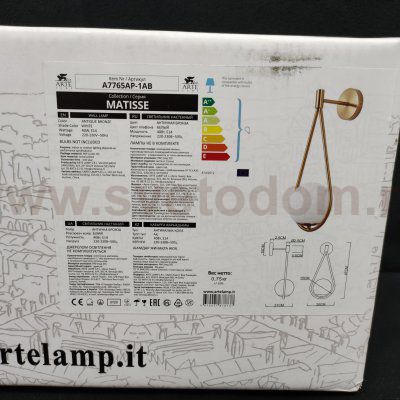 Светильник настенный Arte lamp A7765AP-1AB MATISSE