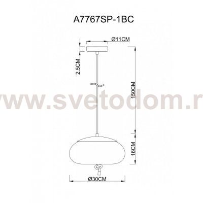 Светильник подвесной Arte lamp A7767SP-1BC CODY