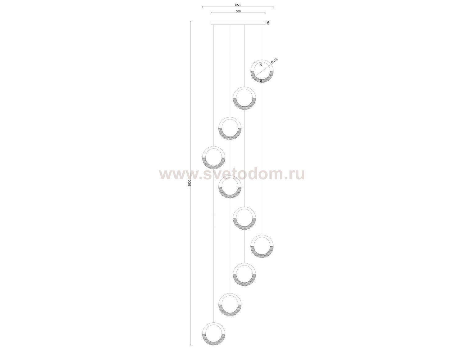 Люстры каскадные Arte Lamp A7777SP-10GO MONTANA