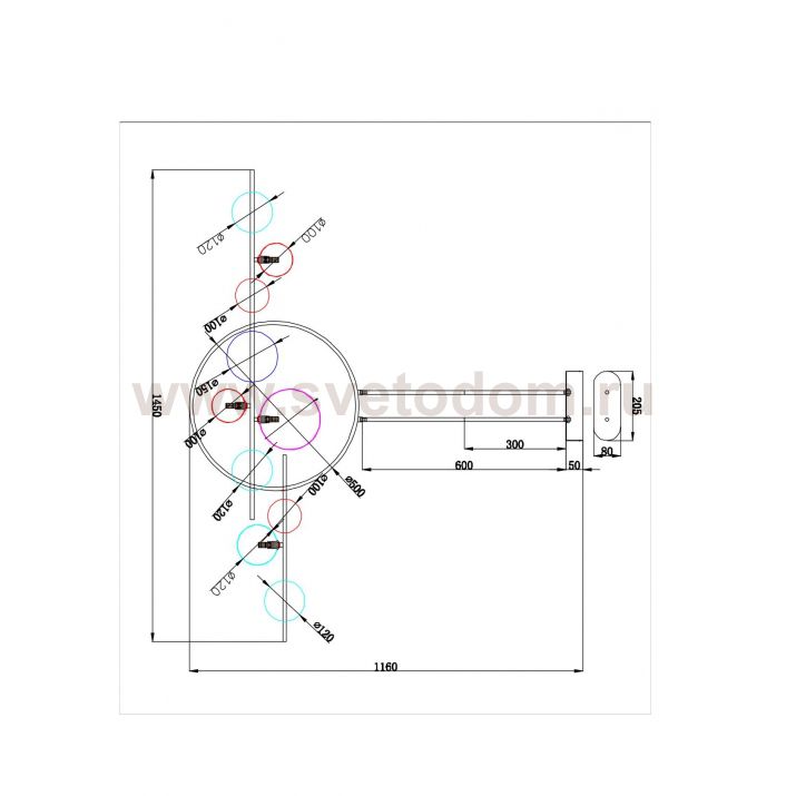 Светильник подвесной Arte lamp A7790SP-75BK SATURN