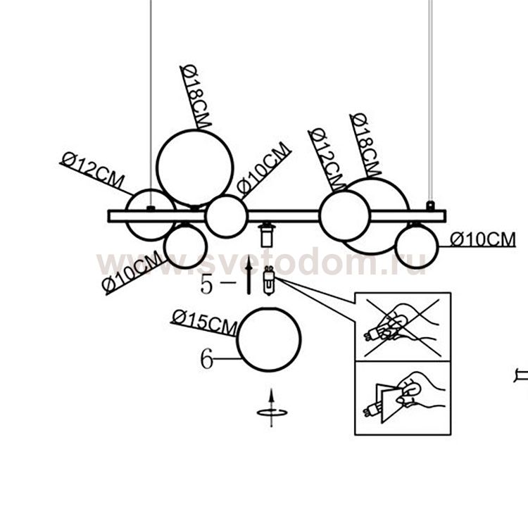 Светильник подвесной Arte Lamp A7790SP-8GO VINCENT