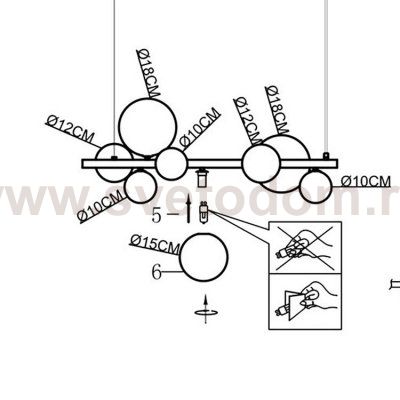 Светильник подвесной Arte Lamp A7790SP-8GO VINCENT