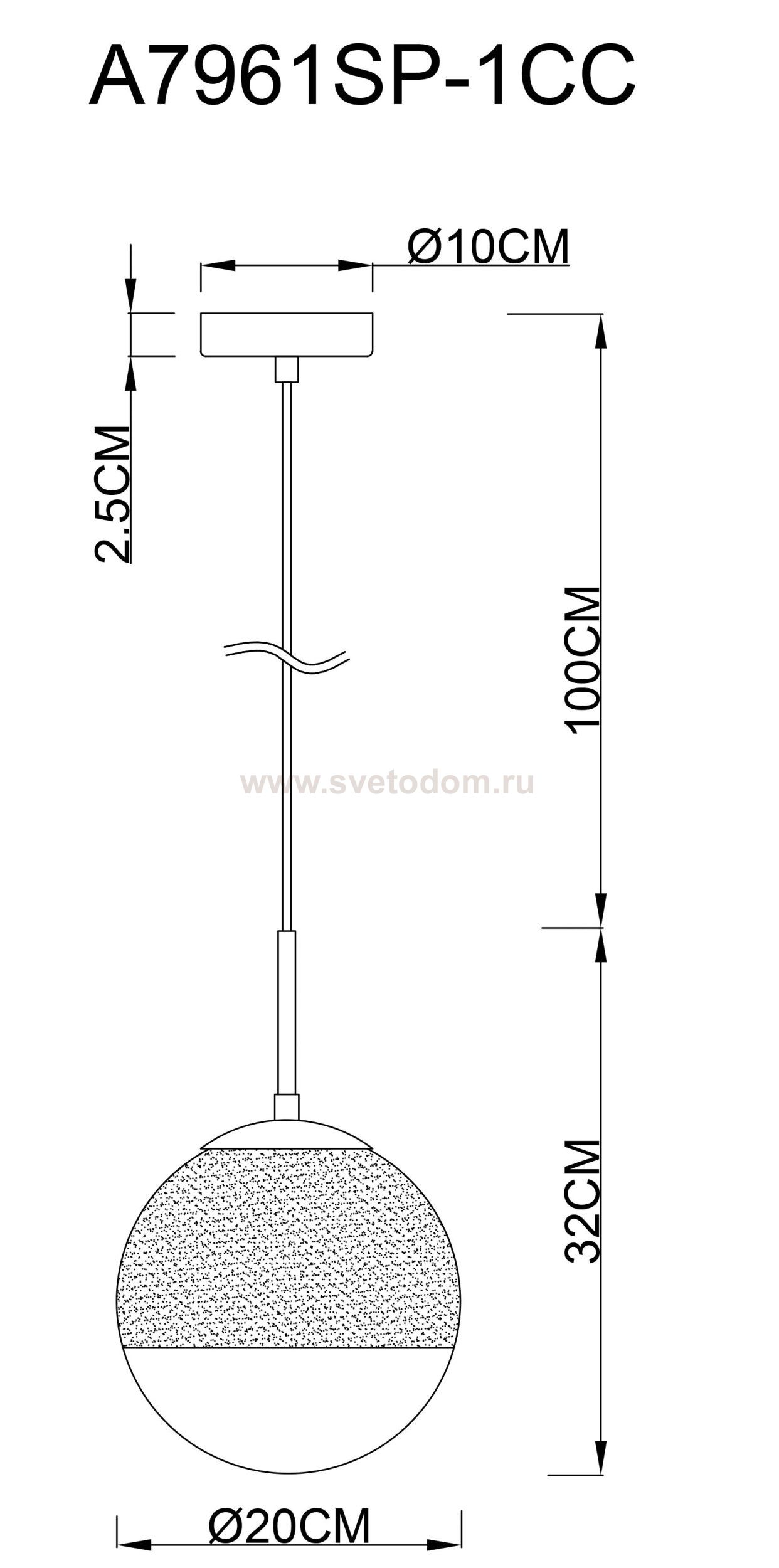 Светильник подвесной Arte lamp A7961SP-1CC JUPITER chrome