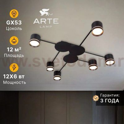Потолочная люстра Arte Lamp A8024PL-6BK LEGACY