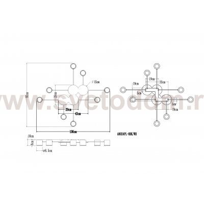 Потолочная люстра Arte Lamp A8024PL-8BK LEGACY