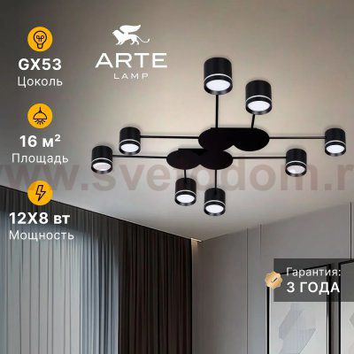 Потолочная люстра Arte Lamp A8024PL-8BK LEGACY