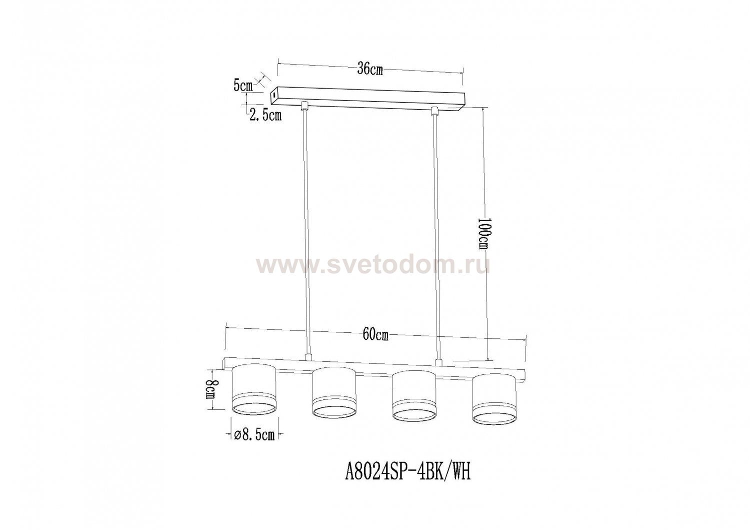 Подвесная люстра Arte Lamp A8024SP-4BK LEGACY