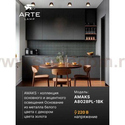 Споты Arte Lamp A8028PL-1BK AMAKS