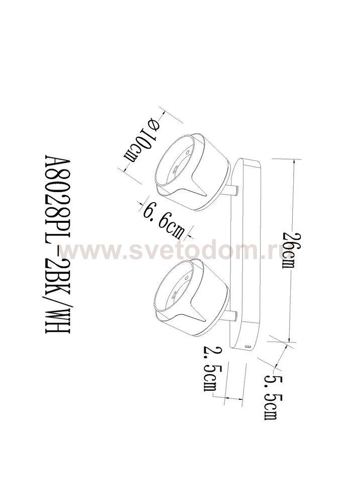 Накладной светильник спот Arte Lamp A8028PL-2BK AMAKS