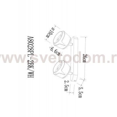 Накладной светильник спот Arte Lamp A8028PL-2BK AMAKS