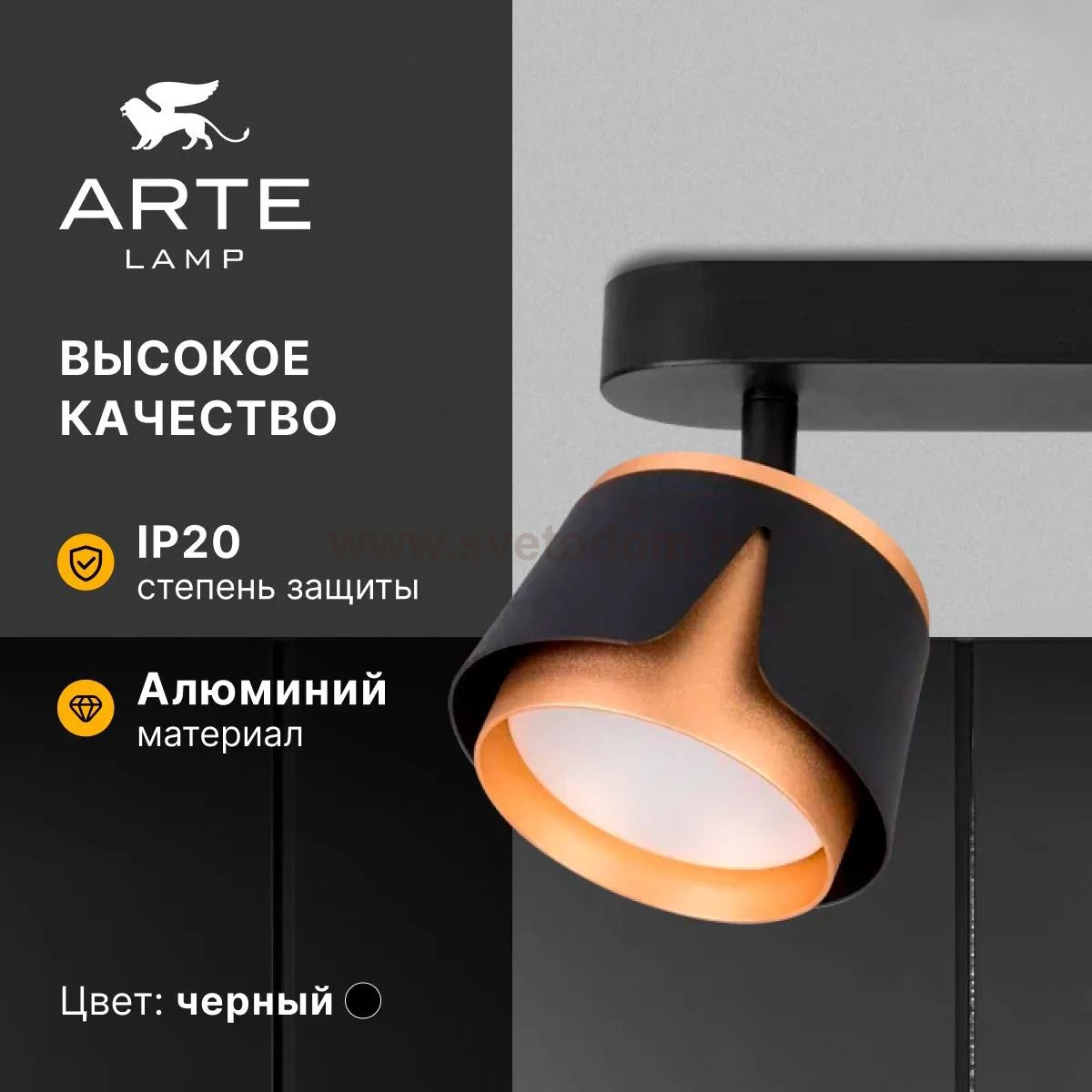 Накладной светильник спот Arte Lamp A8028PL-2BK AMAKS