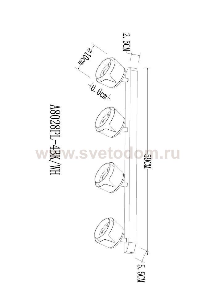 Накладной светильник спот Arte Lamp A8028PL-4BK AMAKS
