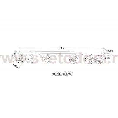 Накладной светильник спот Arte Lamp A8028PL-6BK AMAKS