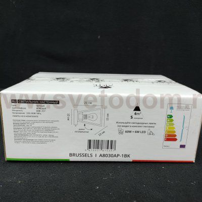 Светильник настенный бра Arte Lamp A8030AP-1BK BRUSSELS