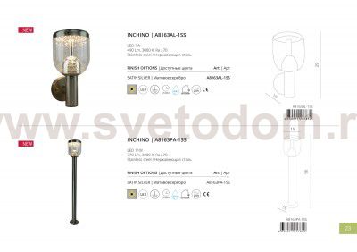 Светильник уличный настенный Arte lamp A8163AL-1SS