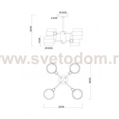 Люстры на штанге Arte Lamp A8205SP-4BK CARLO