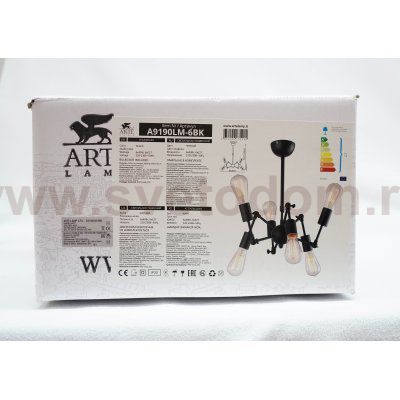Люстра лофт паук Arte Lamp A9190LM-6BK ROOTS
