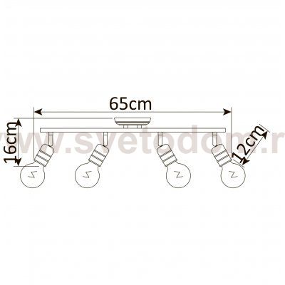 Светильник потолочный Arte lamp A9265PL-4CC Fuoco 