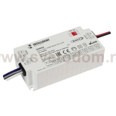 INTELLIGENT ARLIGHT Диммер DALI-201-20W-MINI-PD-SUF (230V, 350-700mА) (IARL, Пластик) Arlight 30909