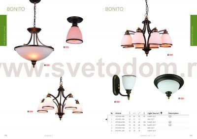 Светильник потолочный Arte lamp A9518PL-1BA Bonito