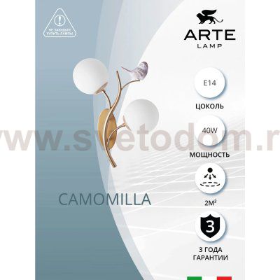 Светильник настенный Arte Lamp A9712AP-2SG CAMOMILLA