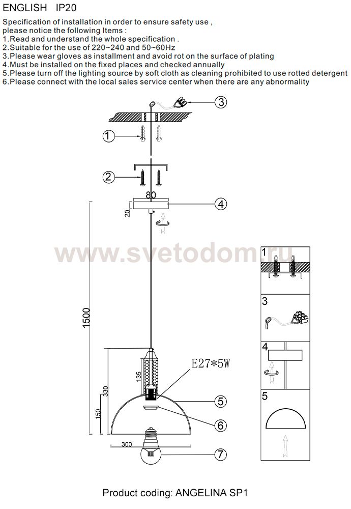 Светильник Crystal lux ANGELINA SP1 BRASS