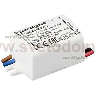 Блок питания ARJ-KE11350 (4W, 350mA) (Arlight, IP44 Пластик, 5 лет) Arlight 20173(1)