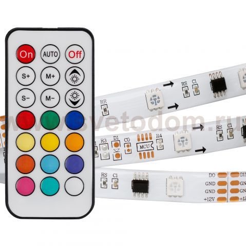 Лента SPI-5000SE-5060-30 12V Cx3 RGB-Remote (10mm, 7.2W, IP65) Arlight 021213(1)