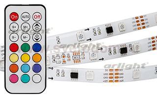 Лента SPI-5000SE-IR21B 12V RGB (5060,150 LED x3,1804, ПДУ)