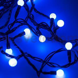 Светодиодная гирлянда ARD-BALL-CLASSIC-D13-5000-BLACK-50LED BLUE (230V, 3.5W) Arlight 25564